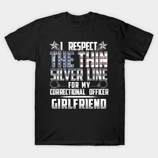 Correctional Office Girlfriend Thin Silver Line T-Shirt by wheedesign